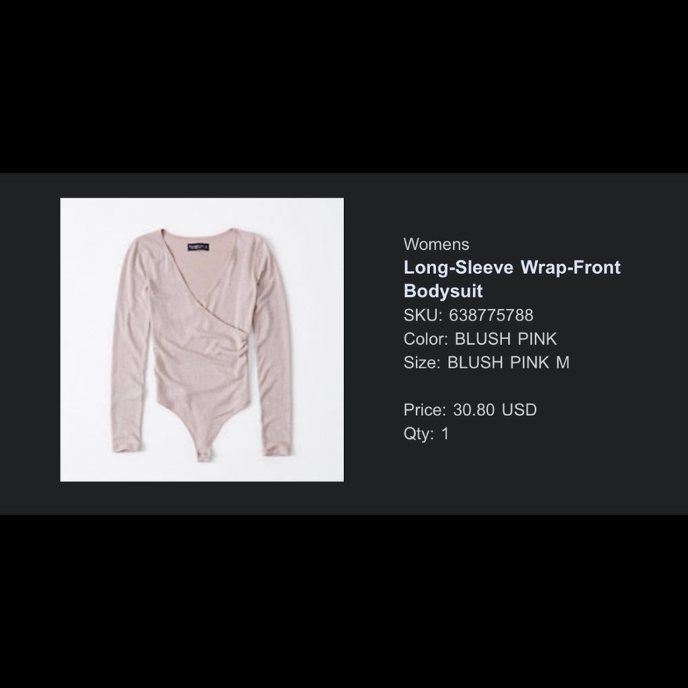 Abercrombie & Fitch pink from wrap body suit.